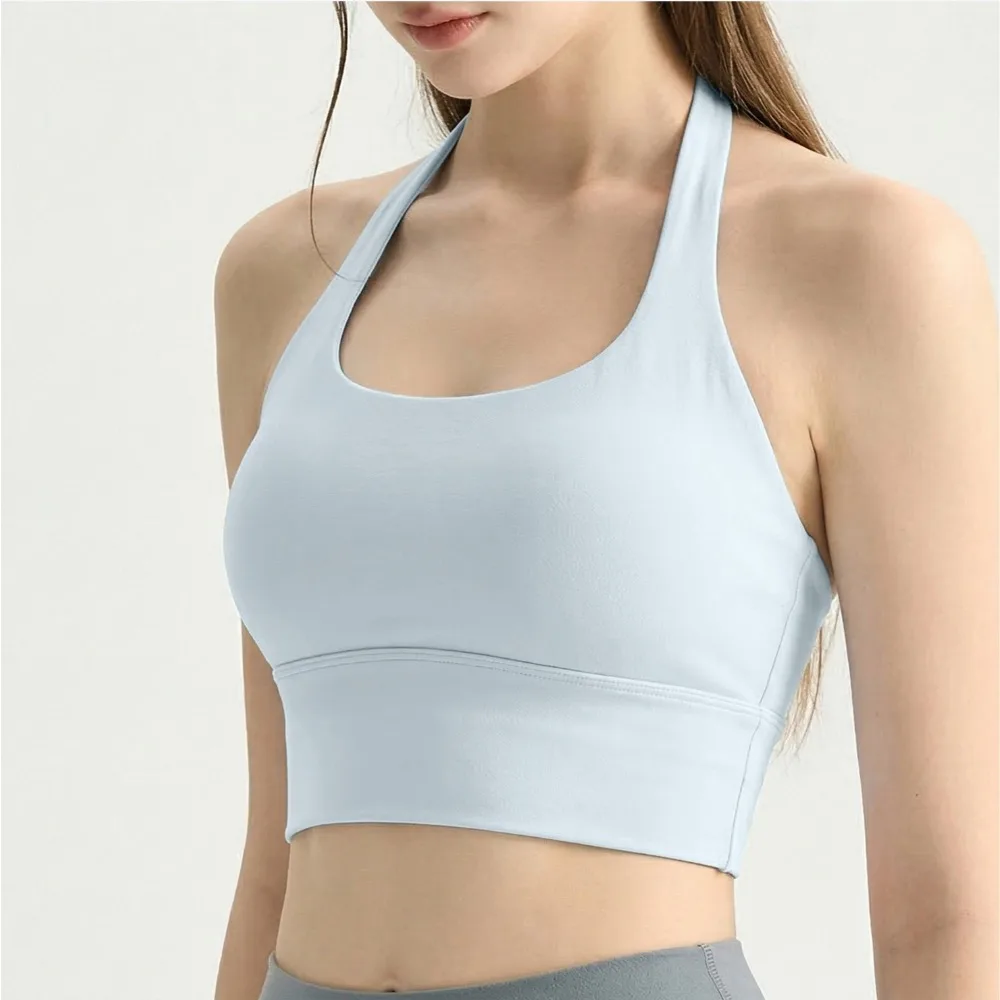 Women Sports Top Gym Clothes Woman Yoga Wear Sportswear Halter Backless Padded Bra Wirefree Quick Dry Pilates Workout Tank Vest