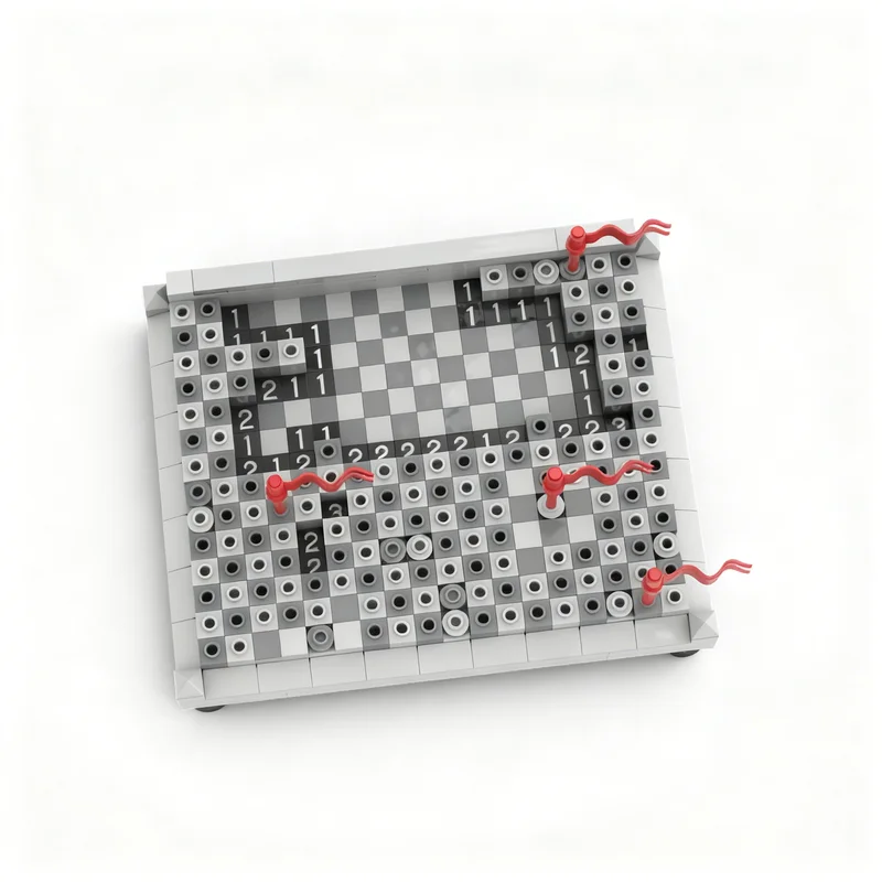 799 Uds. MOC Minesweeper modelo clásico arquitectura de bloques de construcción regalos de navidad montar DIY Idea creativa juguetes educación