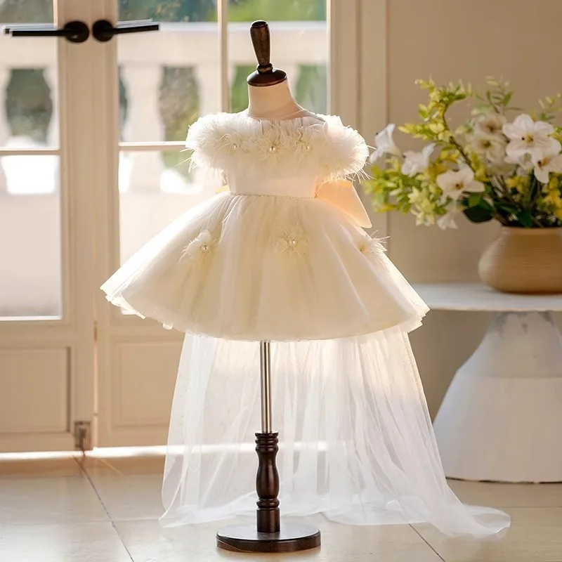 Piano Evening High-end Flower Wedding Little Girl Princess Dress Children's Host Performance