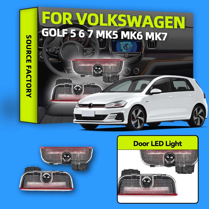 

2026 Hot Sticker LED Car Door Interior Light Bulbs Warning Lamp For VW Golf 5 6 7 Jetta MK5 MK6 MK7 Passat B6 B7 B8 B9 CC Touare