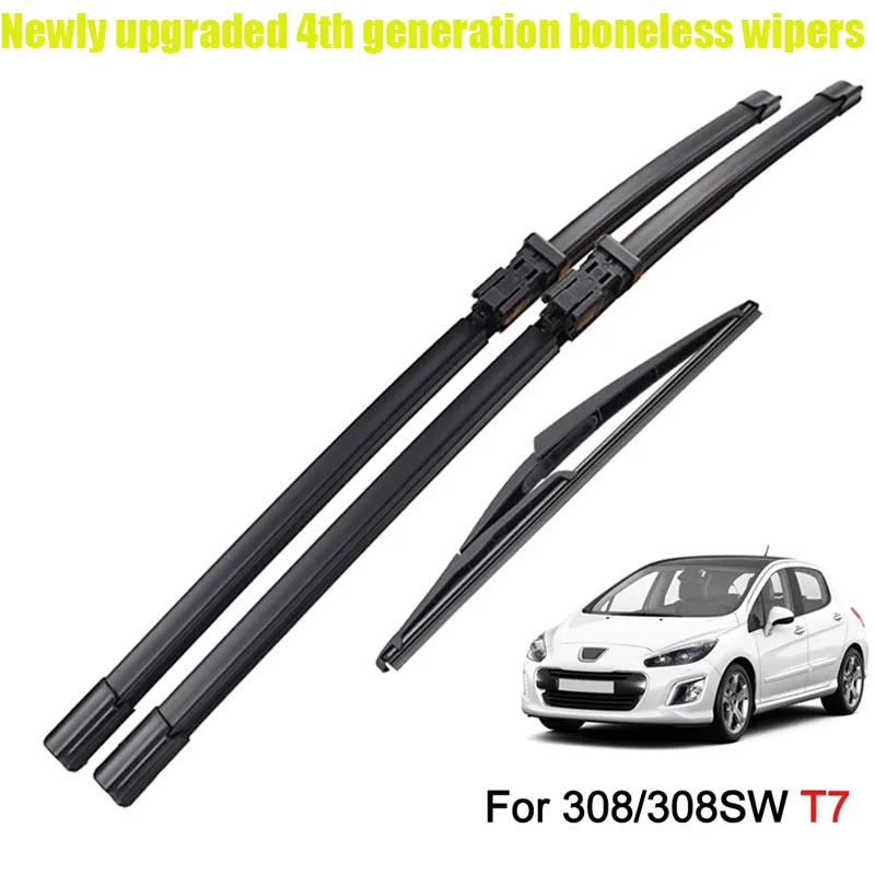 

Misima 3Pcs Windshield Windscreen Wiper Blades For Peugeot 308 308SW T7 Front Rear Window 2007 2008 2009 2010 2011 2012 2013