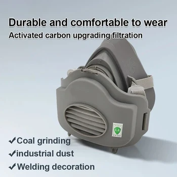 Maska przeciwpyłowa na pół twarzy Respirator Odporna na kurz Bezpieczeństwo pracy Gumowa maska ​​Filtr bawełniany do majsterkowania Dom czysty Stolarz Budowniczy Polerowanie