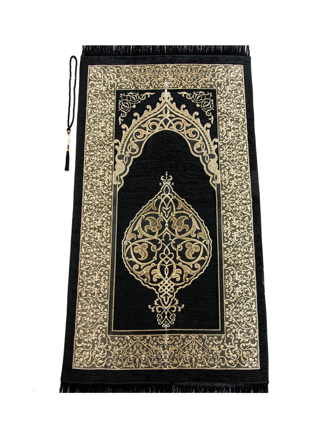 Muslim Prayer Rug Soft Janamaz Sajjadah Islamic Gift Carpet Mat Chenille Fabric 250 Gr 115 Cm - 68 cm