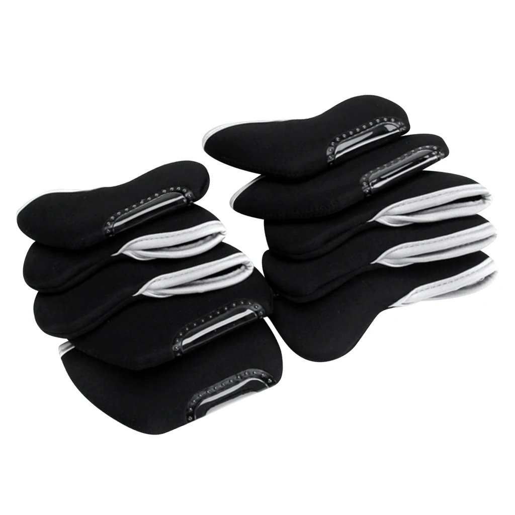 10pc Nylon Golf Iron Club Head Cover Headcover Case Protection Sleeve Pocket