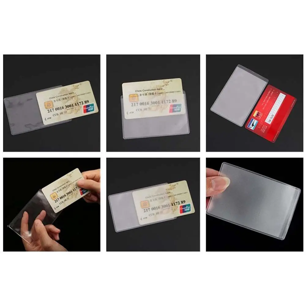 Custodia per carte d'identità con custodia per carte d'identità con custodia per carte d'identità in PVC impermeabile trasparente professionale per proteggere le carte di credito