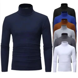 Thermal Underwear Tops Men Winter Clothes Thermal Shirt Autumn Men's Winter Tights High Neck Thin Slim Fit Long Sleeve T-shirt