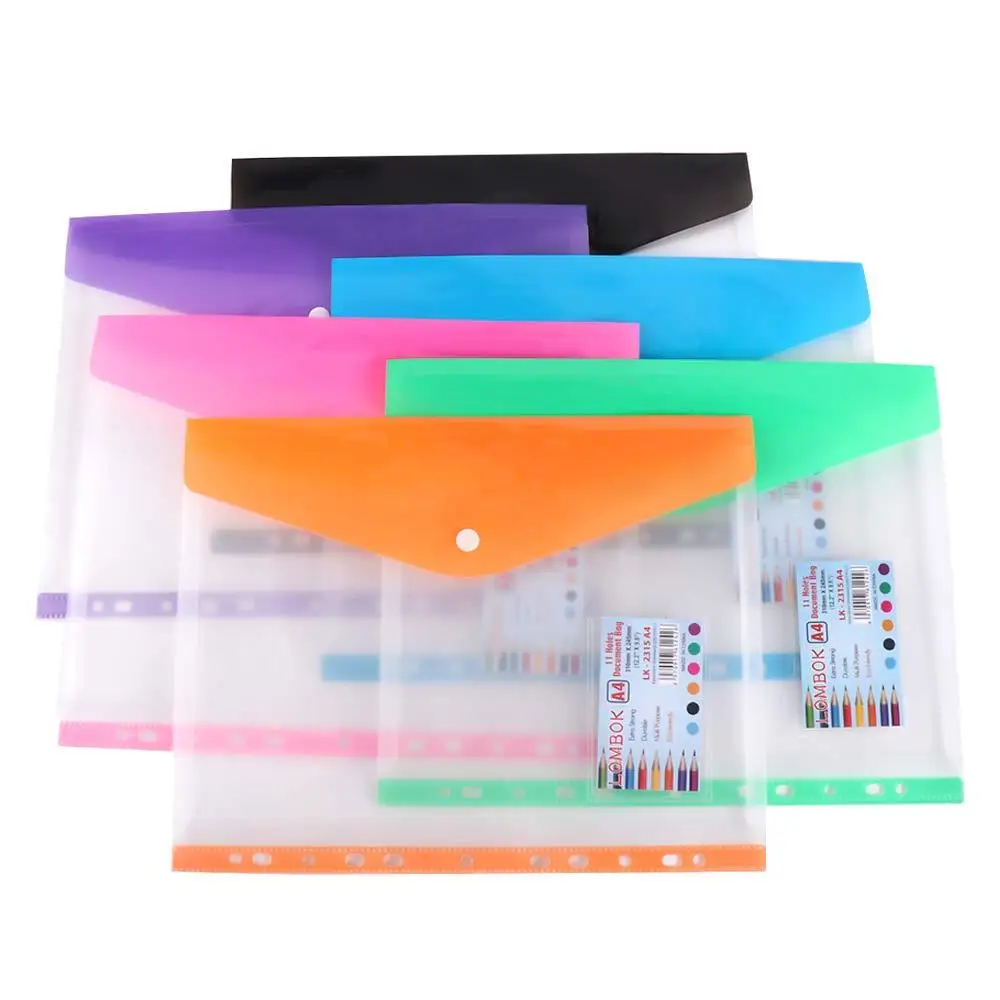 

Supplies File Bag Transparent With Snap Closure Zipper bag Test Paper Holder Document Organizer Document Bag A4 File Folders