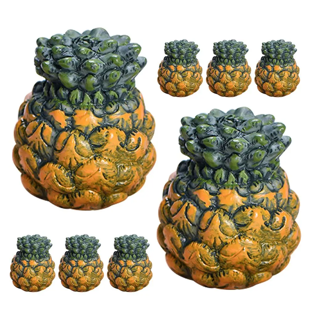 

8 Pcs Mini Pineapple Decor Artificial Fruits Realistic Props Small Model Playhouse Toy Home nament Simulated Fruit Educational
