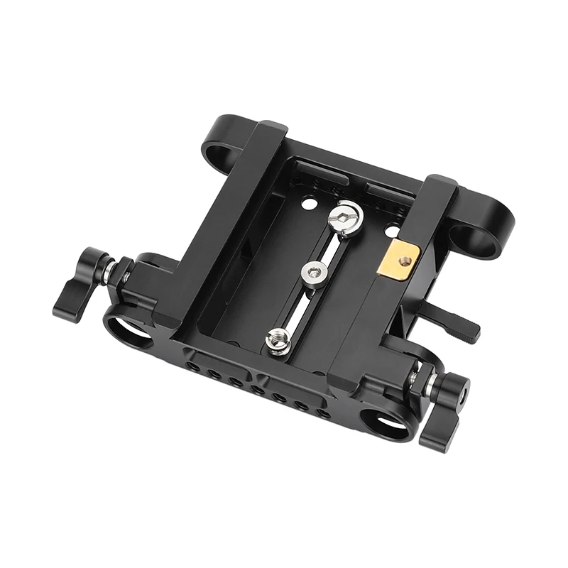 CAMVATE QR Baseplate Dovetail Clamp Quick Release Plate With Double 19mm Rod Clamp Adapter For DSLR Camera Tripod ARRI Plate