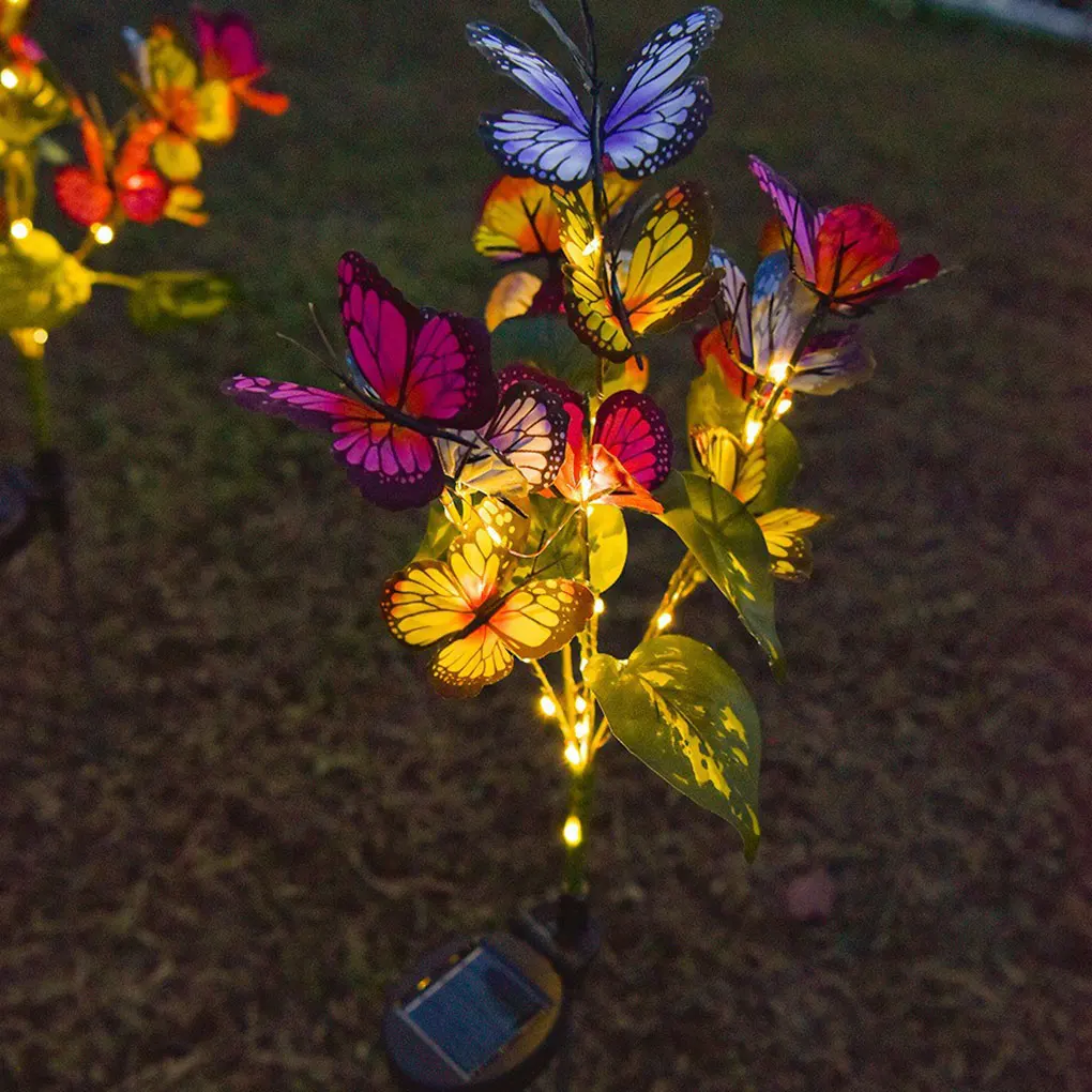 

2x Fabric Lights Lights 2x Mimic Real Butterflies Single Crystal For 2pcs/set Lights Outdoor With Garden Lights