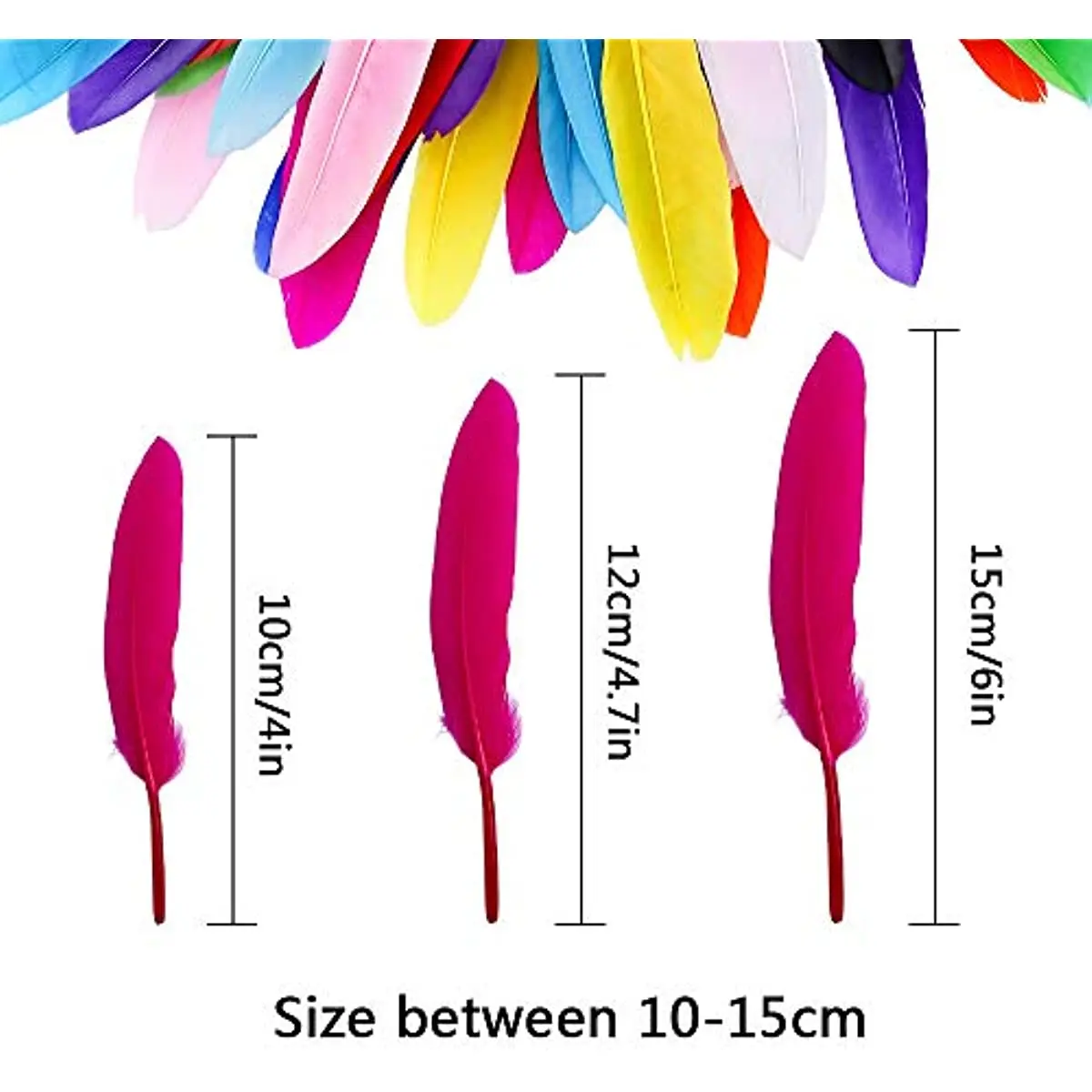 Colorful Natural Goose Feather 4-6 Inch /10-15 Cm 50/100Pcs DIY Carnival Feathers For Costume Headress Mask Crafts Home Plumas