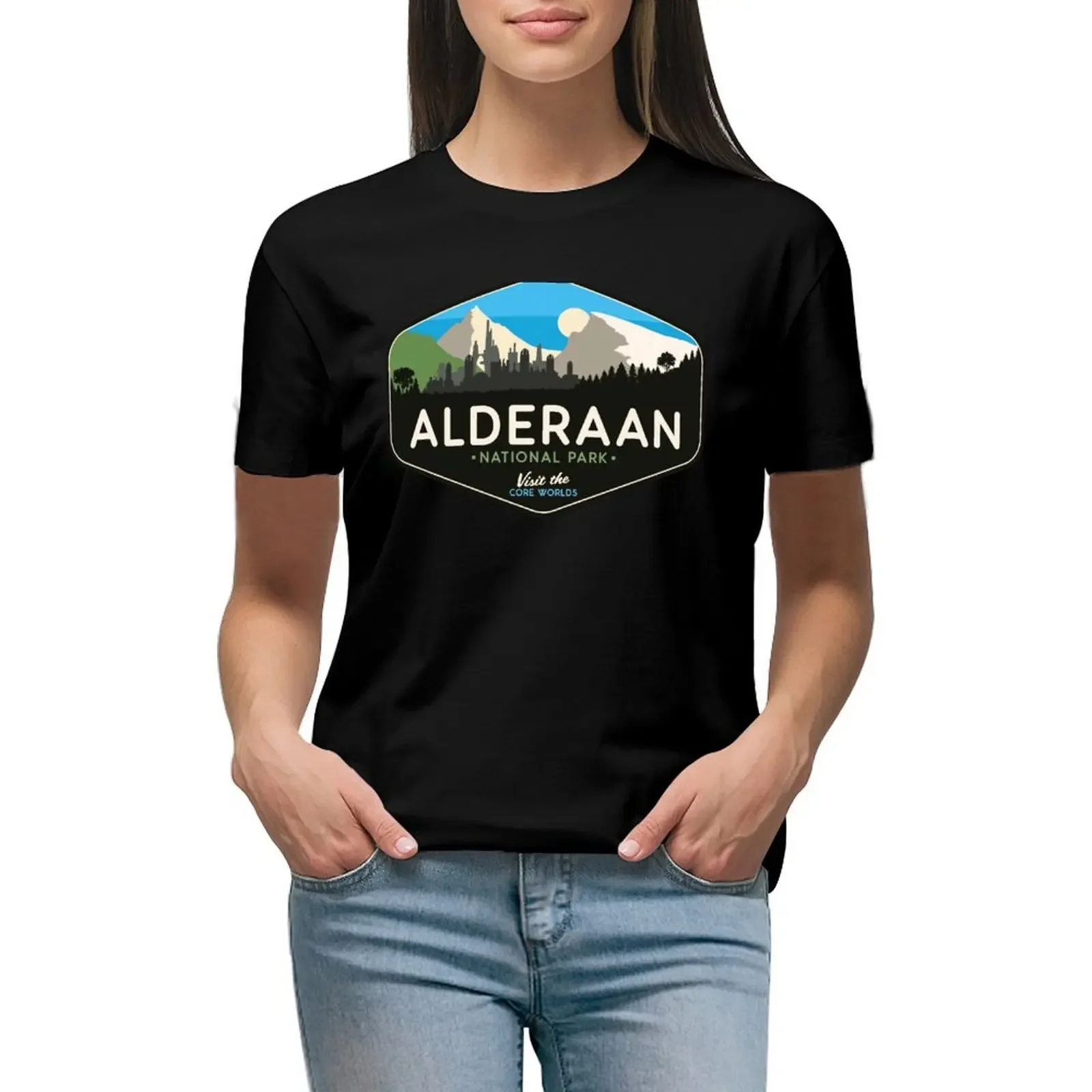 

Alderaan National Park: Visit the Core Worlds T-Shirt animal prinfor Female clothing t-shirts for Women graphic tees funny