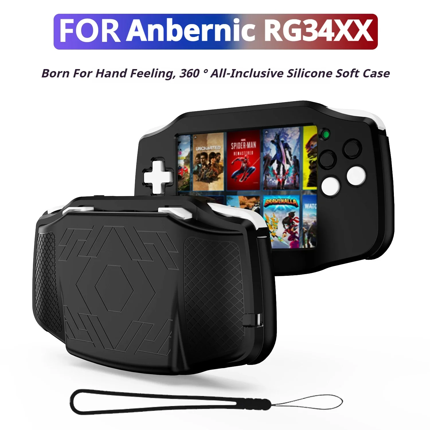 CoverJoy Silicone Case For Anbernic RG34XX Console Soft Skin Anti Scratch Protective Shell Sleeve Game Accessories