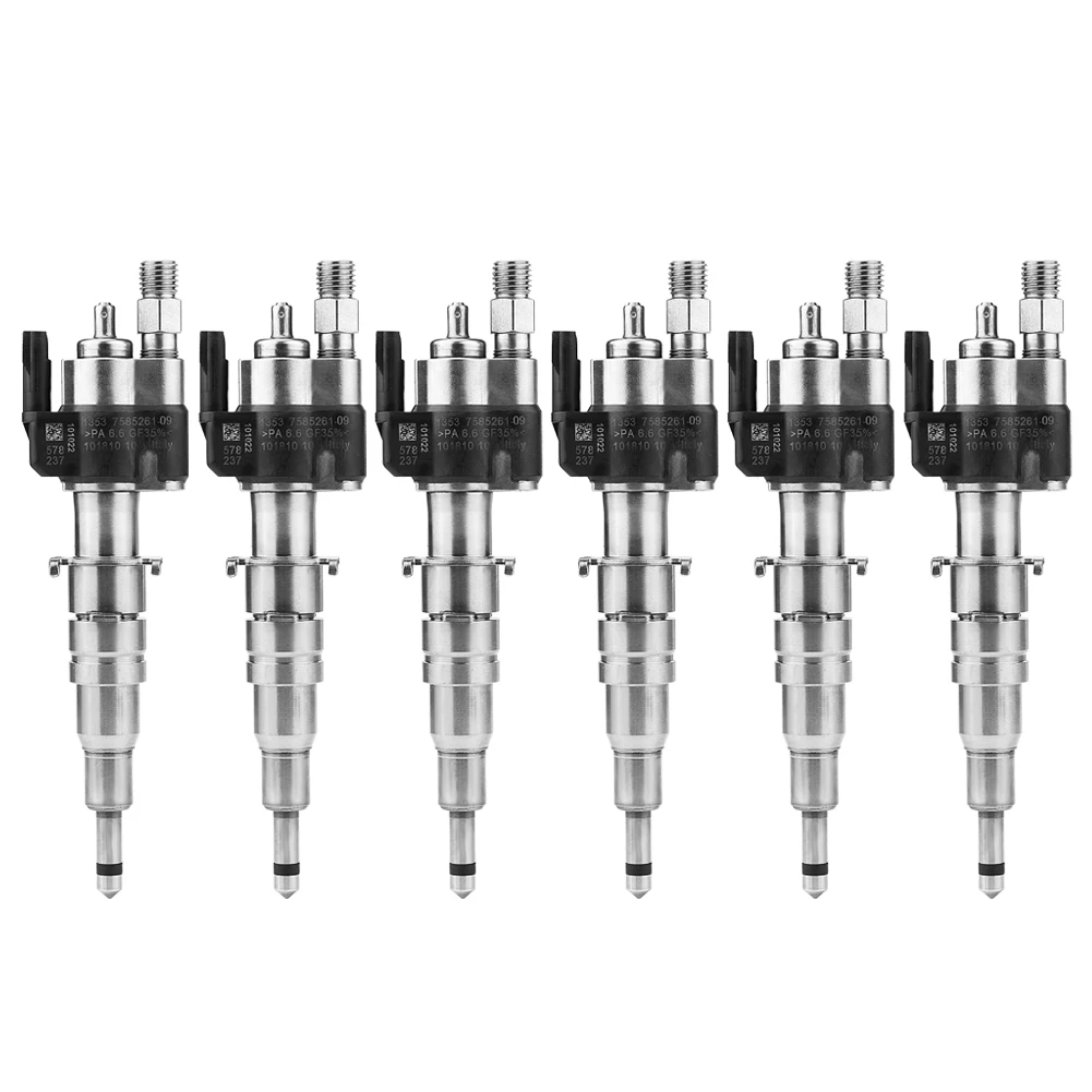 6Pcs Fuel Injectors Nozzle Car Accessories 13537585261-09 For BMW 1 Series 135i 3 Series 335i 5 Series 535xi 6 Series 650i