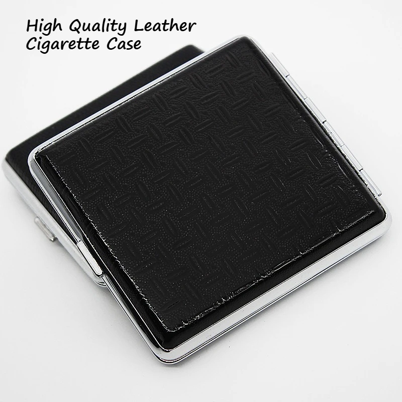 High Quality Leather Cigarette Case,Vintage Metal Frame Cigarette Holder Box,Portable Pocket Cigarette Case for friend,Gift Idea