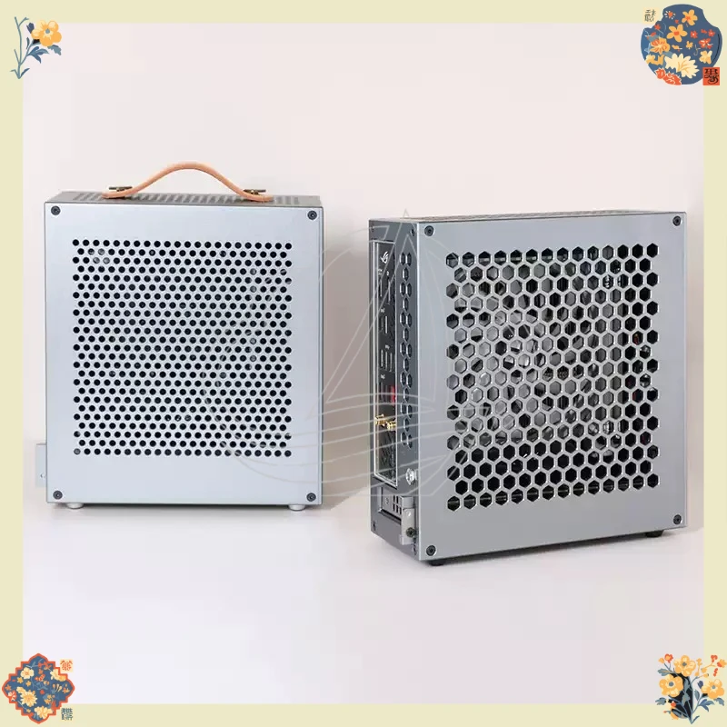 Aluminum Alloy Mini ITX Case with DC-ATX Half Height PSU, for Soft Router Build