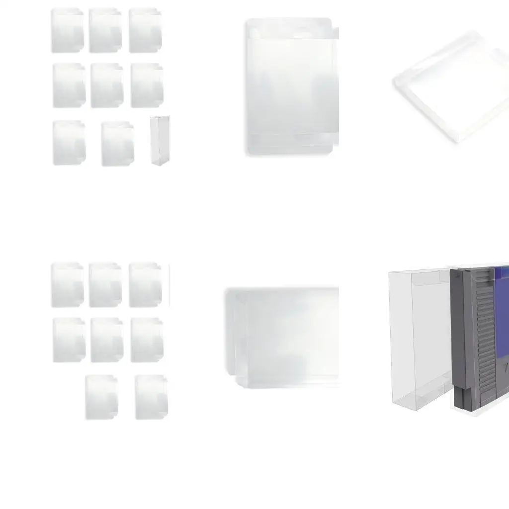 

Y1UB Pack of 10pcs Plastic PET Transparent Box Game Cartridge Protectors Case for NES
