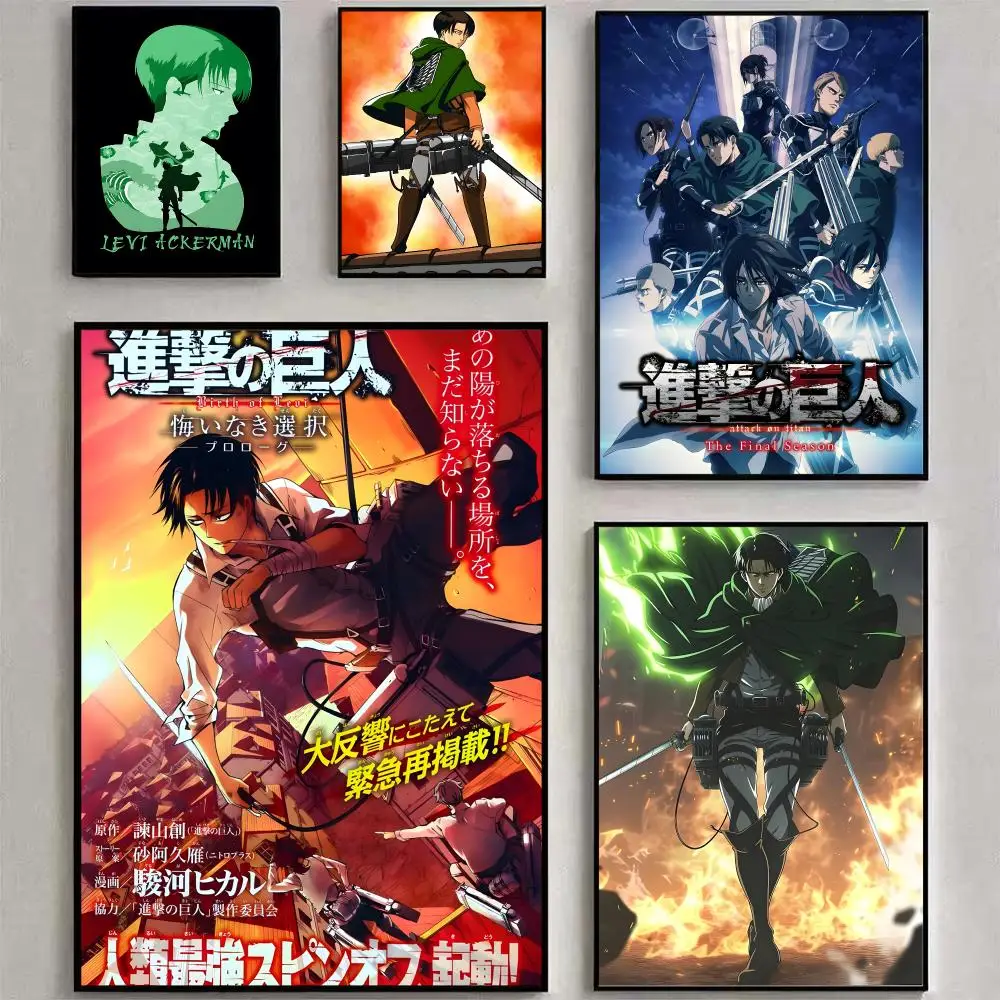 L-Levi A-Ackerman Poster Matte Peel And Stick Self Adhesive PVC Removable Waterproof Frameless Bedroom Living Room