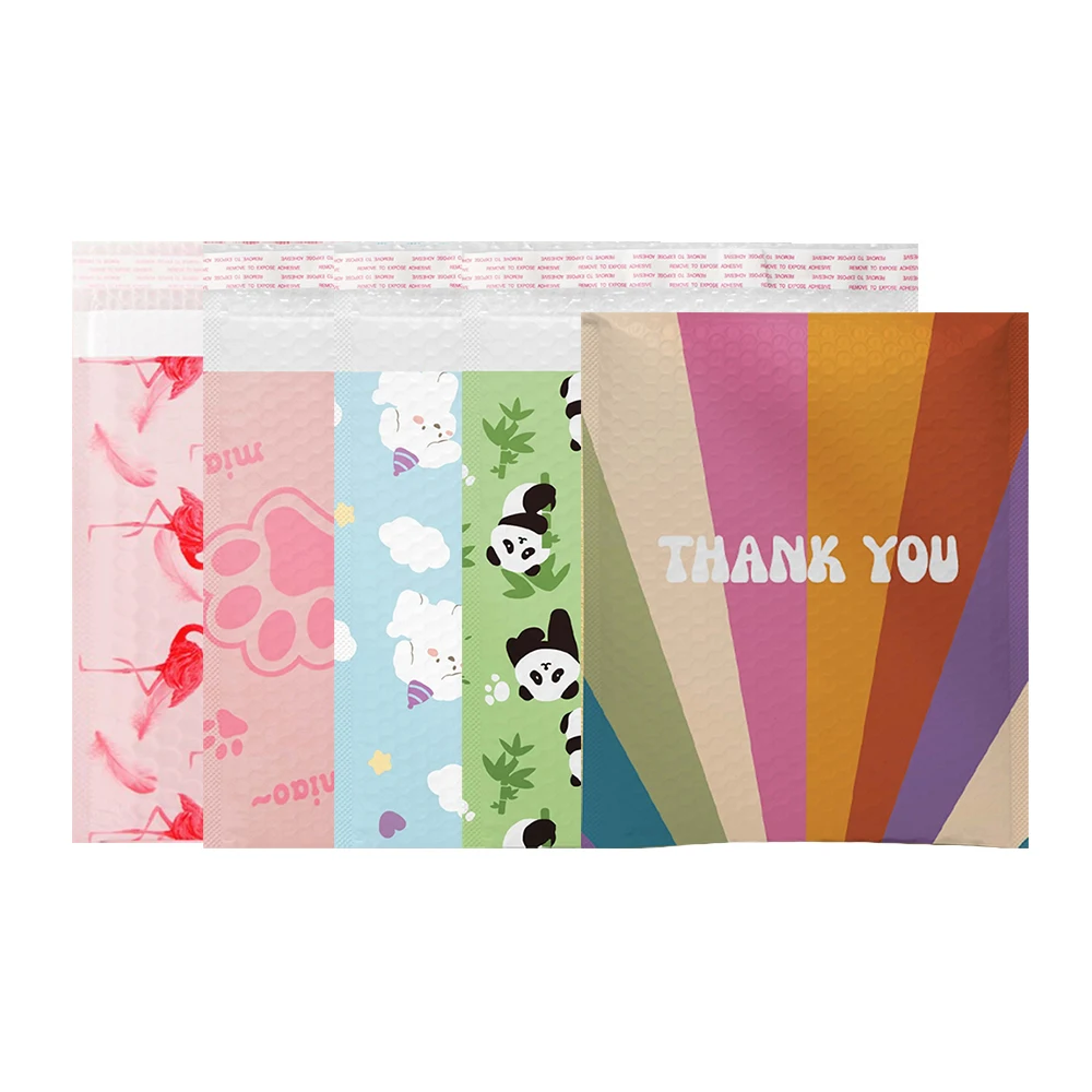 10x13 inch Color Plastic Bubble Bag Cute Panda Print Bubble Envelope Waterproof Packing Supplies Padded Shipping Envelope 50Pcs