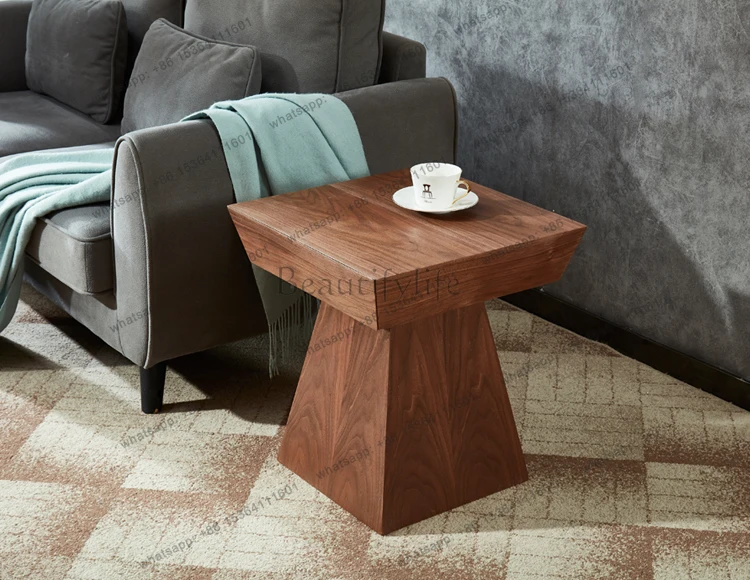 American light luxury natural walnut coffee table living room small apartment