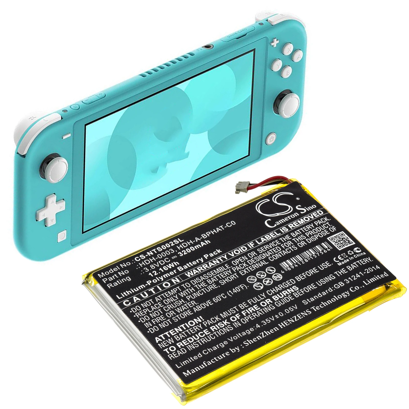 

Replacement Battery for Nintendo HDH-001, HDH-002, Switch Lite, Switch Lite NS HDH-003, HDH-A-BPHAT-C0 3.8V/mA