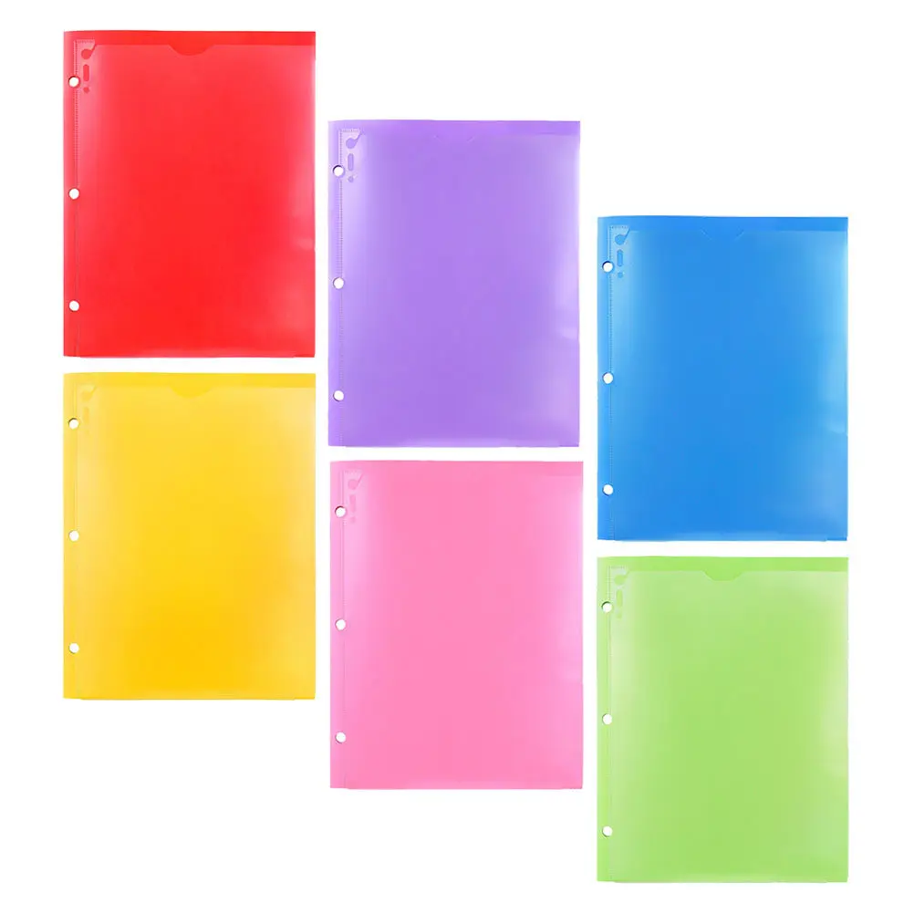 

6pcs Plastic File Folder With Double Slots For Office Paper Storage Document Organizer Pp Material Files Sorting Supply