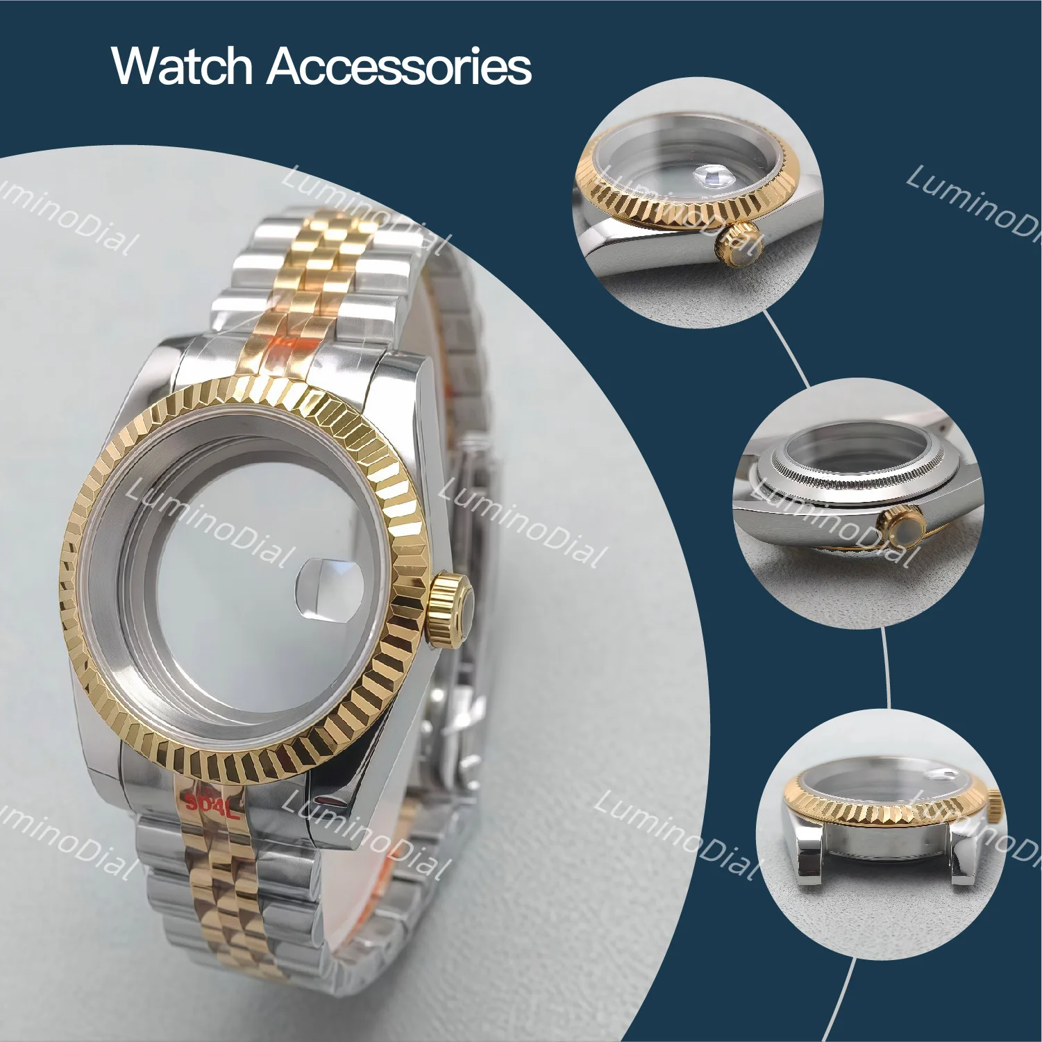 

watches for man Accessories 36mm/39mm Fluted Bezel nh35 Case Fit nh35 movement SK DJ Replacemet Part Sapphire Glass Stainless