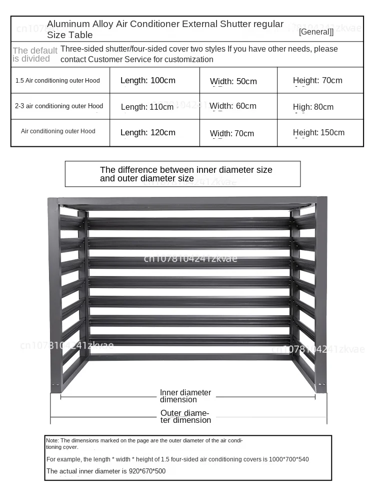 Outdoor Protection Galvanized Decoration Rainproof Air Conditioner Outer Hood