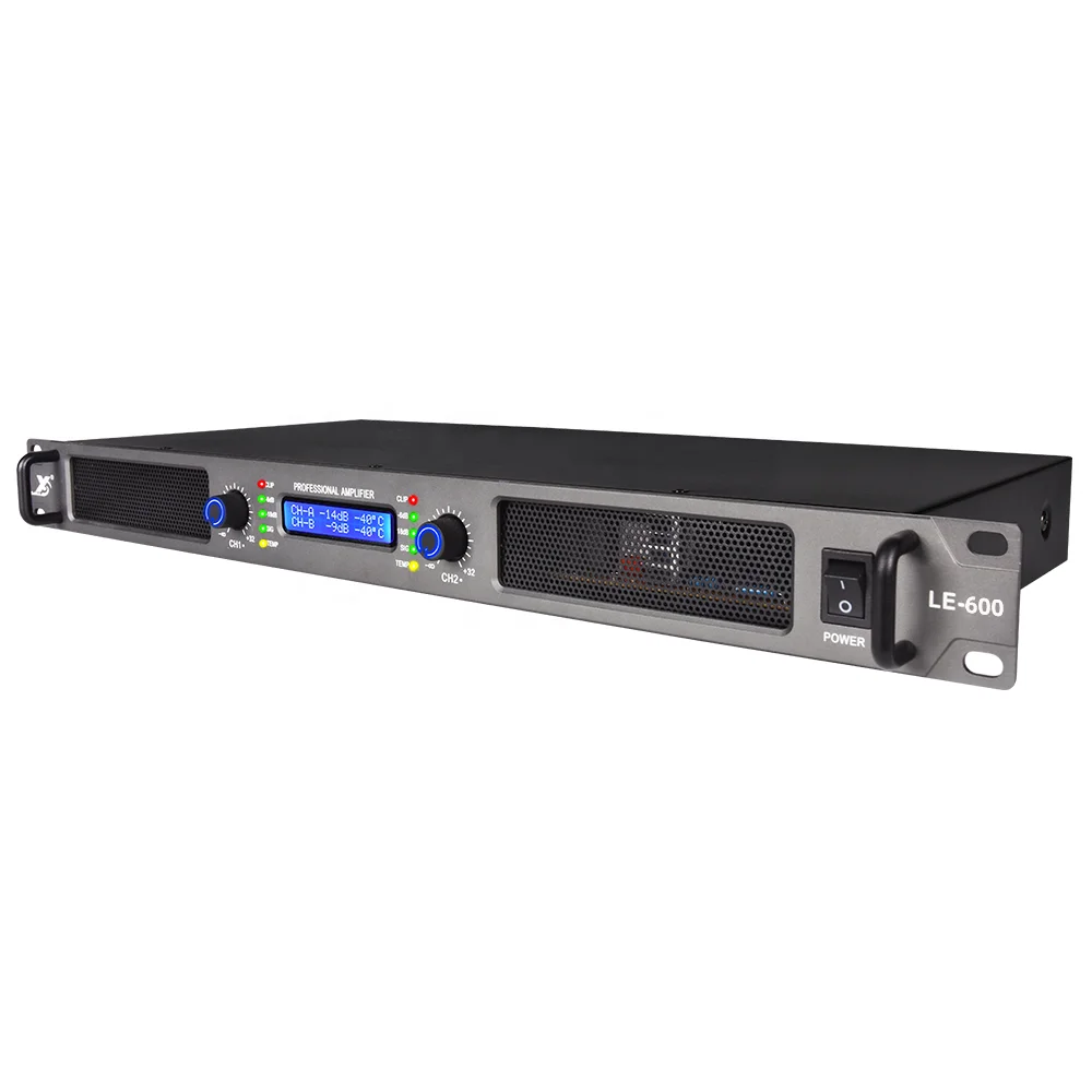 With Screen 600W Amplifier Class D Two-channel 1U Digital Professional Sound Power Amplificador