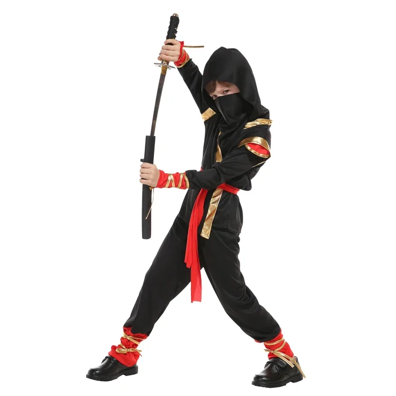 Anime crianças deluxe ninja japonês traje cosplay traje para crianças espadachim war terno carnaval fantasia vestido sem arma xc6759