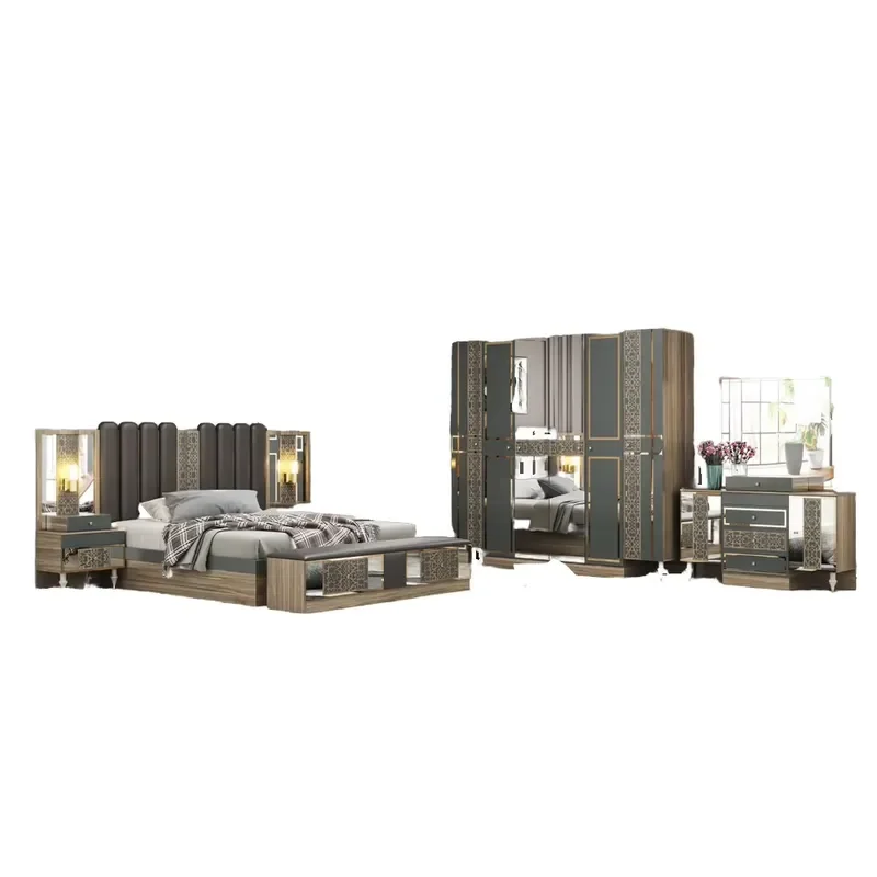 Modern Luxury Bedroom Furniture Set Double Bed Design Fashion Style Middle East Market Home Decor Interior Decoration