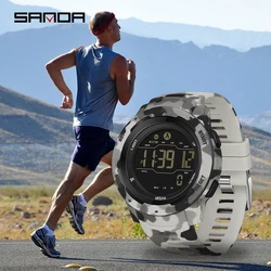 Fashion Sanda Men Watch Electronic Calorie Pedometer Alarm Clock Mountaineering Outdoor Sports Multifunctional Reloj Hombre