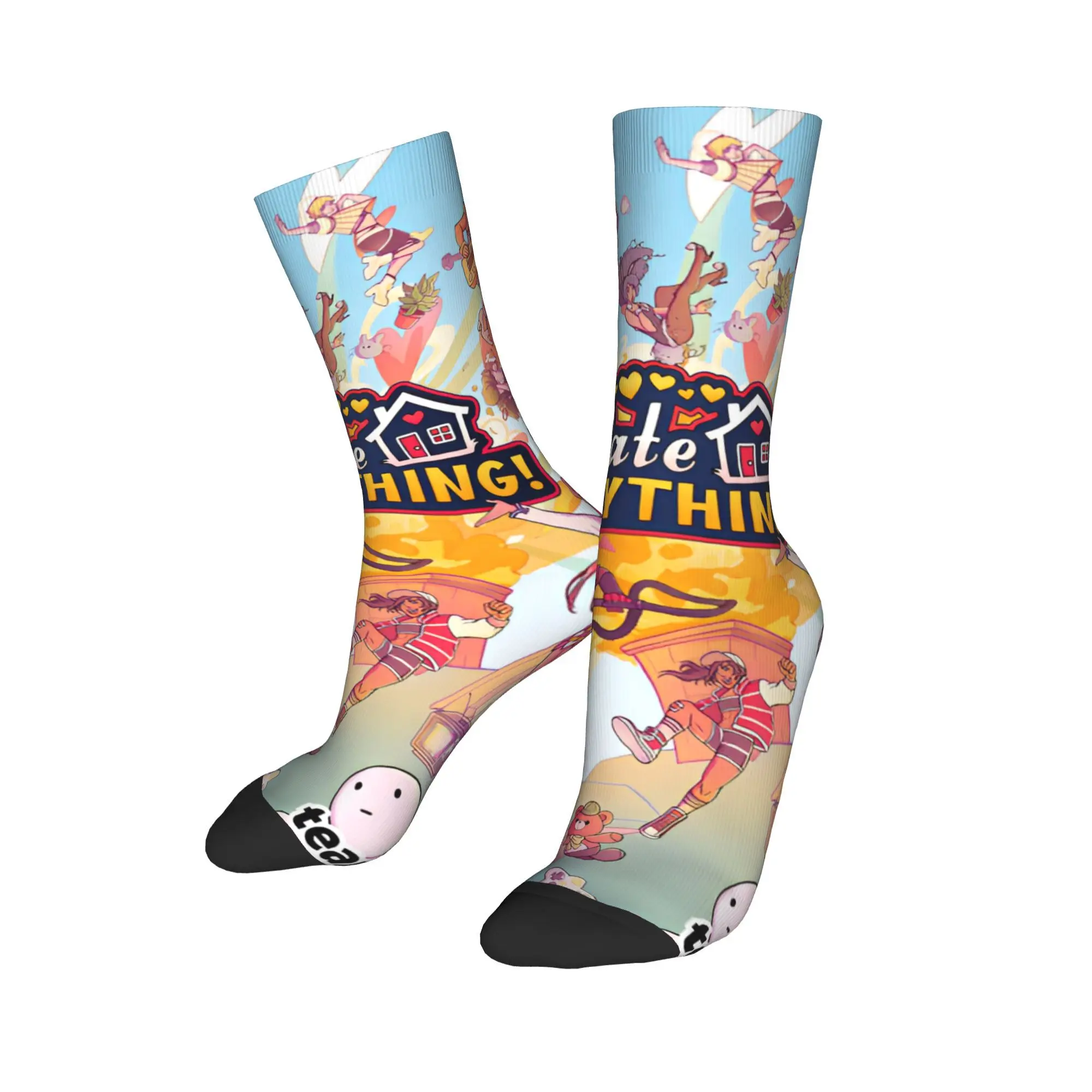 Calcetines DATE EVERYTHING Medias divertidas Adultos Hombres Calcetines para correr de calidad Calcetines antideslizantes con gráficos de otoño