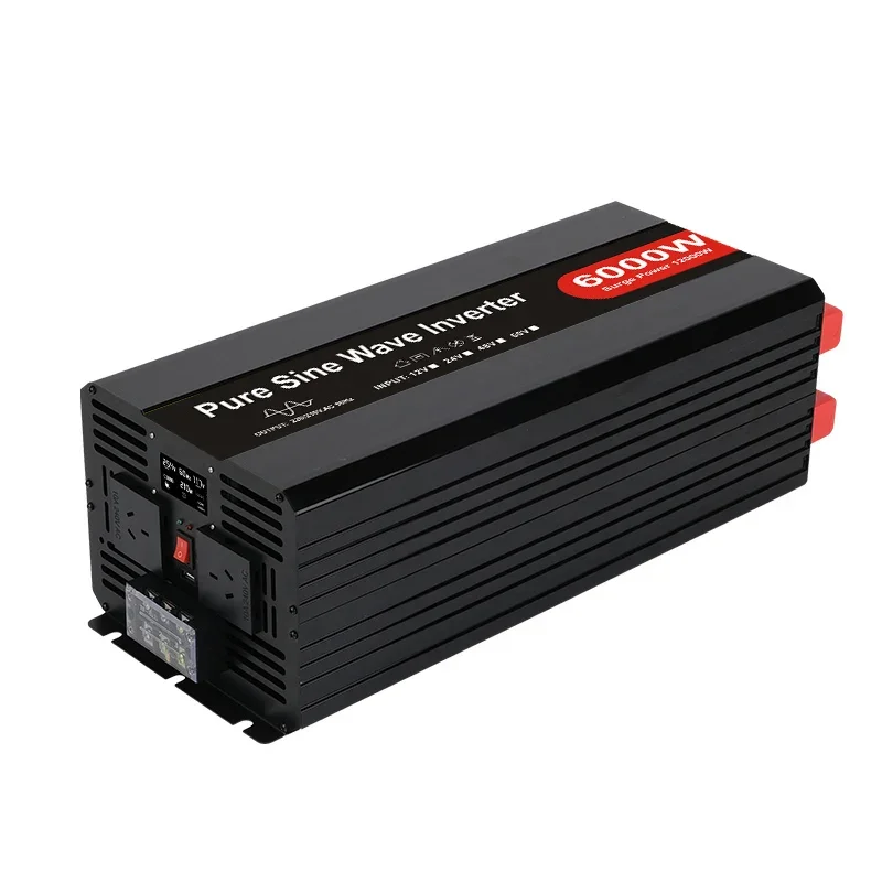 High Quality Pure Sine Wave 12V 24V 48V 6000W Full Continuous Power 110V 220V 6000W Car Inverter Converter with RV Remote Switch