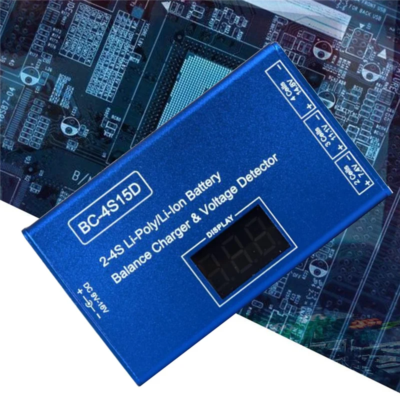 BC-4S15D Литий-балансовое зарядное устройство Lipo, детектор напряжения, ЖК-цифровой дисплей, балансное зарядное устройство для радиоуправляемой батареи, прочная вилка европейского стандарта