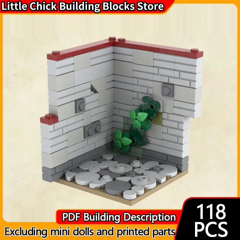 

Средневековый замок, модель MOC, строительные кирпичи, угол аллия, вид на улицу, модульная технология, детские праздничные подарки, сборные игрушки, костюм