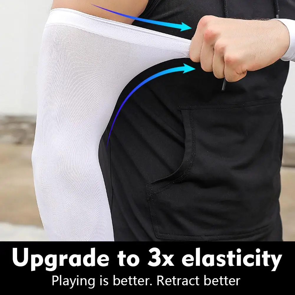 Anti-sunburn Sleeve Elastic Men Women Cool Muff Plus Size Outdoor Sports Sunscreen Cycling Sleeve Uv Blocking Sleeve Fingerless