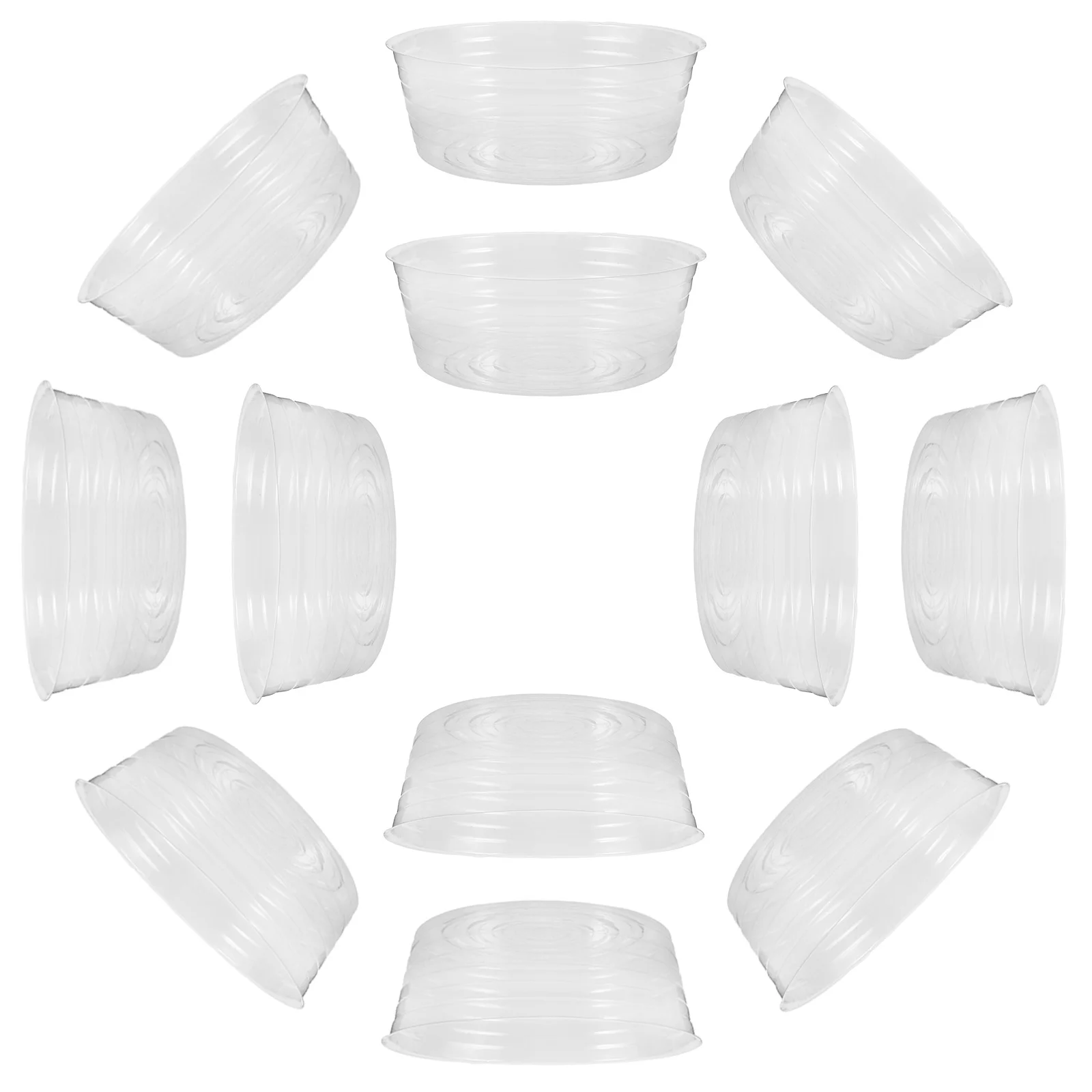 

20Pcs Clear Plant Saucers Hydroponic Flower Pots with Transparent Design for Root Growth Monitoring Suitable for Balcony Indoor