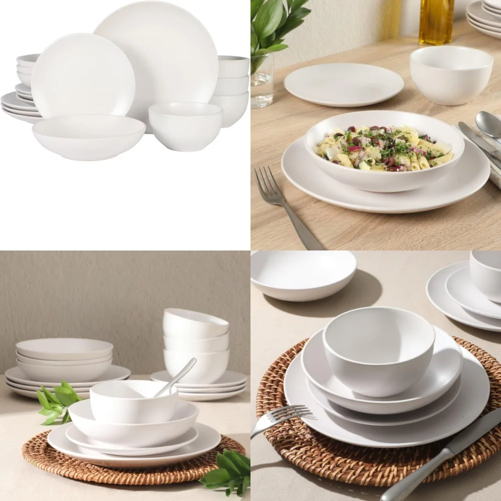 

Ceramic Tableware Set16 Piece Stoneware Dinnerware Set Ceramic Plates and Bowls for Everyday Use