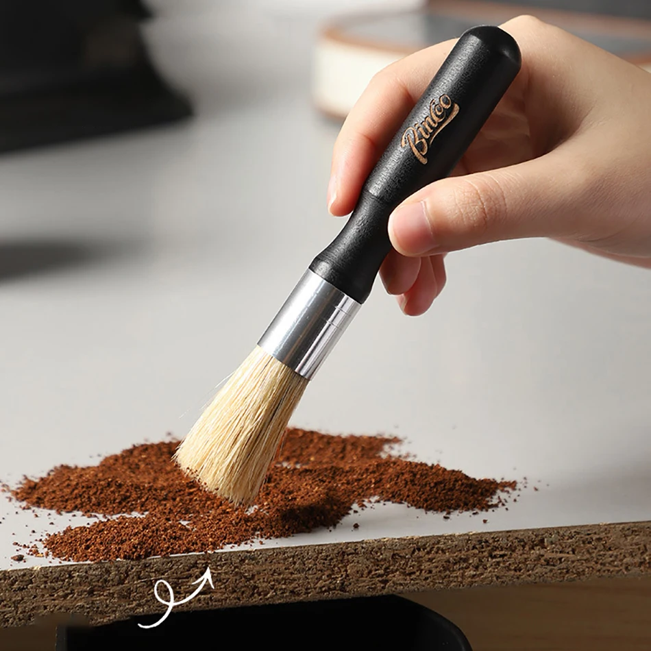 

Винтажная щетка для кофе, инструмент для очистки кофемолки, ретро-бариста, очиститель для эспрессо-машины, щетка из цельного дерева, аксессуары для кофемашины