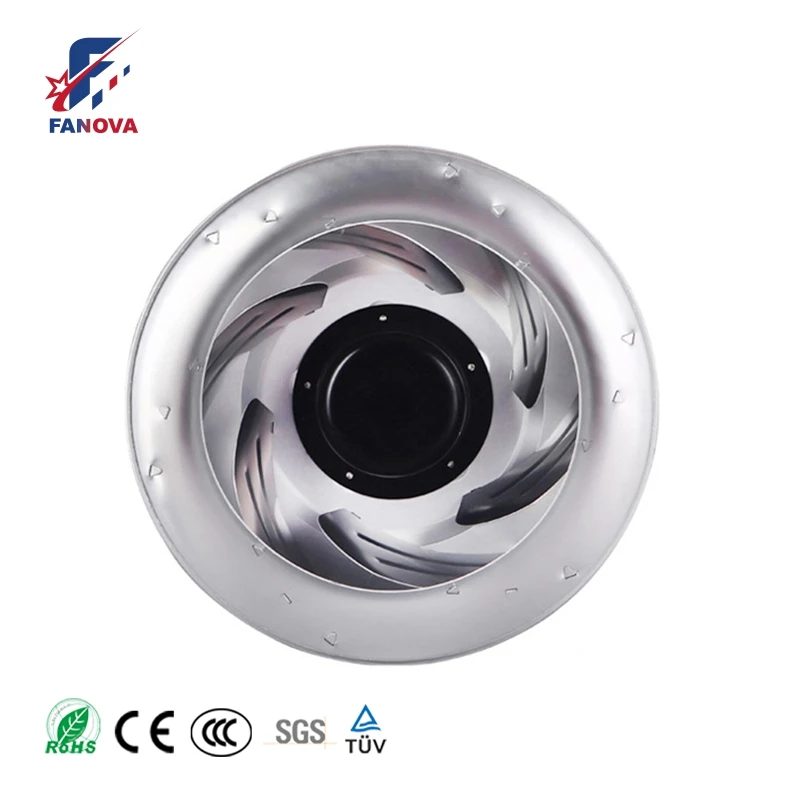 Factory Supply High Air Flow 500mm EC Backward Centrifugal Fan Aluminum Alloy Impeller 380V Fresh Air System Ventilation Fan OEM
