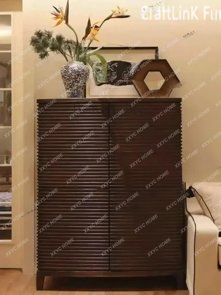 XX New Chinese style wind solid wood chest of drawers multi-functional storage cabinet