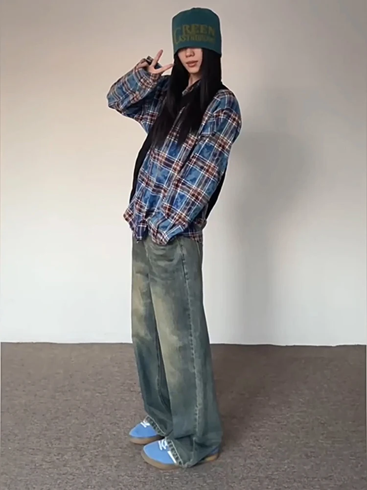 

Мужские джинсы-клеш в стиле ретро, синие, американского уличного стиля, CleanFit, весна-осень, прямые, свободные, с широкими штанинами, молодежные, модные, хлопковые