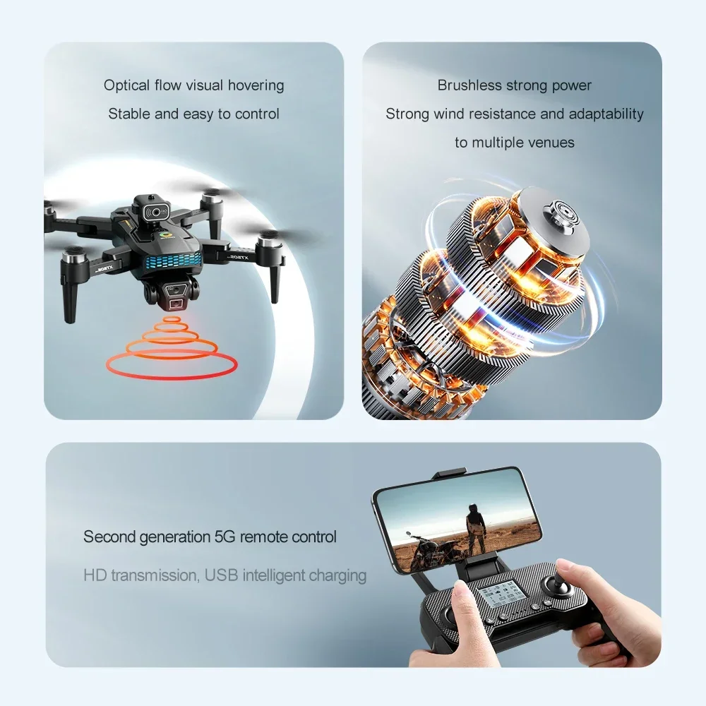 XT505 RC Drone 8K HD doppia fotocamera GPS 5G Wifi 360 ° evitamento ostacoli motore Brushless flusso ottico Quadcopter pieghevole giocattoli regali