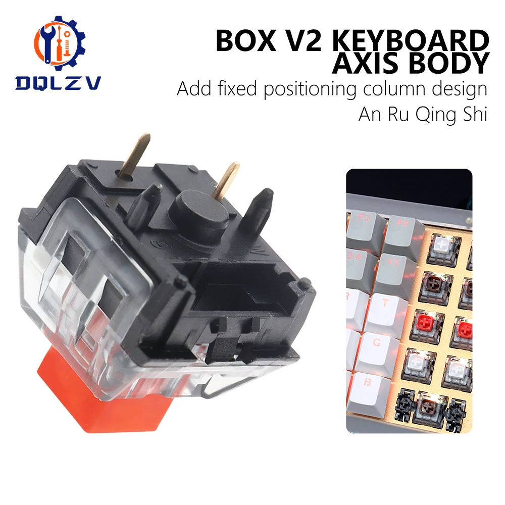 Kailh Box V2 صندوق التبديل أبيض أحمر بني مفاتيح للوحة المفاتيح الميكانيكية المخصصة ذاتية الصنع 5Pin RGB متوافق مع مفاتيح Cherry MX