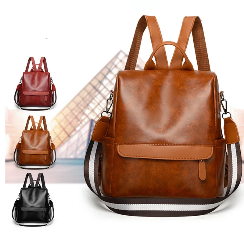 Womens Backpack Purse Leather Anti-theft Large Fashion Designer Travel Bag Ladies Shoulder Bags