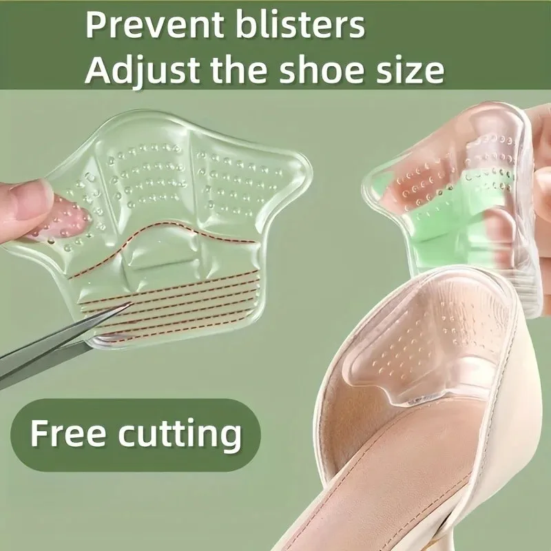 Silicone Heel Cushion Sports Shock Absorbing Anti Slip Heel Grips Anti Rub Shoe Filler Inserts Adjustable Sneakers Daily Walking