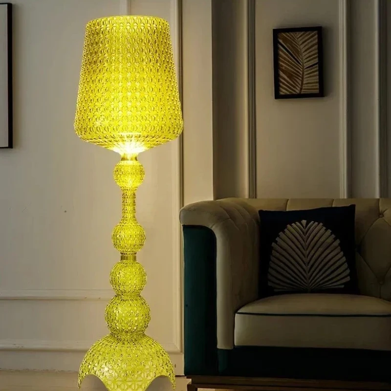 Italian Designer Hollow Goblet Acrylic Floor Lamp for Exhibition Hall Living Room Bedroom Atmosphere LED Color Decor Table