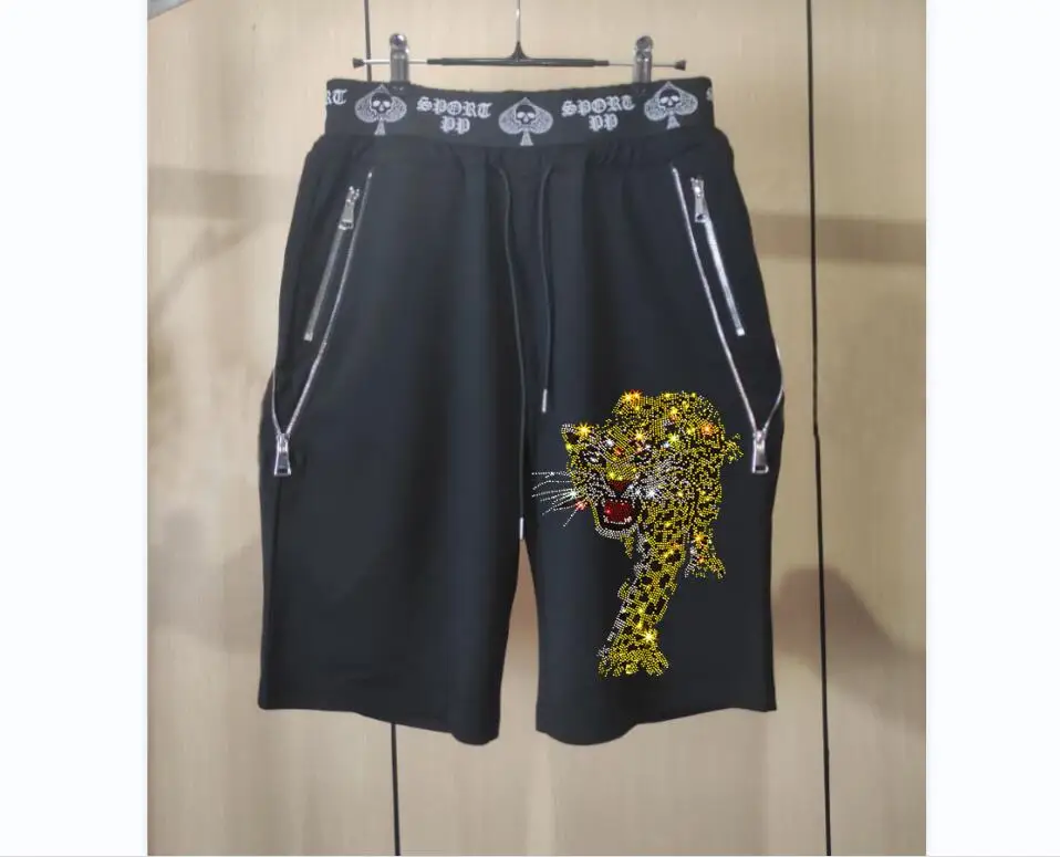 2024 new Casual shorts Men\'s Brand Rhinestone brand designer  Slim  Summer New Top Male Luxurious High-quality