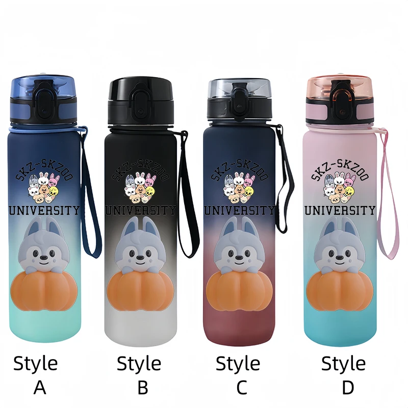 650ml SKZOO Ma Inent Peripheral Cute Hot Drink Kettle Outdoor Sports Plastic Frosted Water Cup Adult and Children Travel Cup